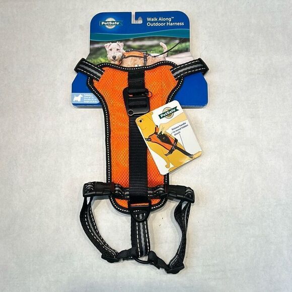 NEW PetSafe Walk Along Outdoor Harness Sz Small Orange Reflective 15-35 lbs - Picture 1 of 6